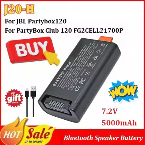 J20-H 7.2V 5000mAh Bluetooth Speaker Battery for JBL Partybox120 for PartyBox Club 120 FG2CELL21700P