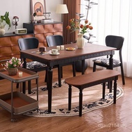 Small Apartment Medium Household Rectangular White Wax French Solid Wood Dining Table Dining Table A