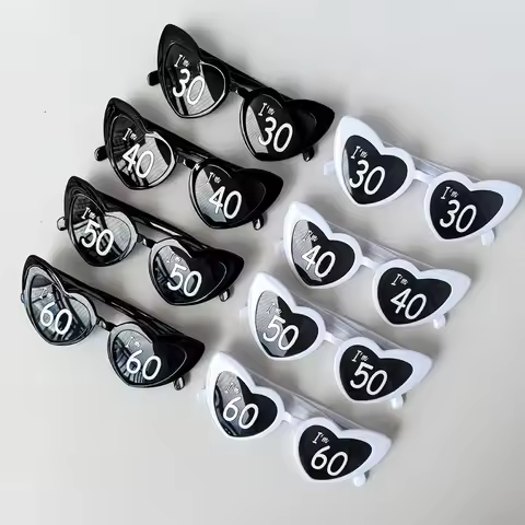 1 Pair I'm 30 40 50 60 Happy Birthday Glasses Funny Photo Props Novelty Sunglasses for Graduation Ad