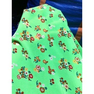 C388 - Blue floral chiffon fabric (2m x 1.5m), stretchy