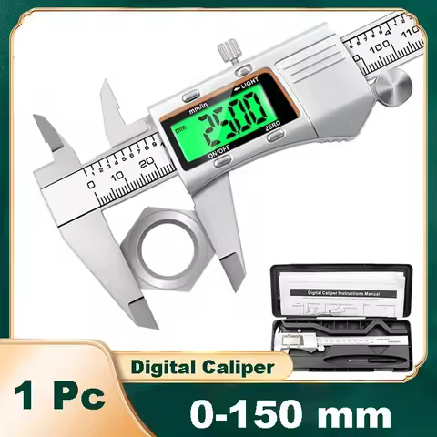 Stainless Shell Digital Caliper Backlight Screen Electronic Vernier Caliper 0-150mm Digital Vernier 