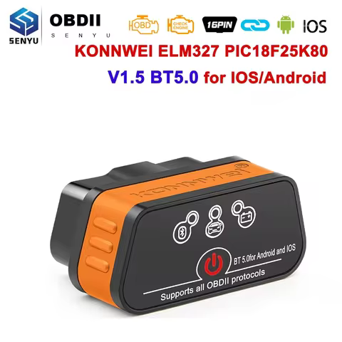 Konnwei KW901 ELM327 V1.5 PIC18f25k80 Bluetooth 5.0 V1 5 OBD2 Scanner Auto Car Diagnostic Tools OBD 