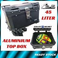 EMS Adventure 45L Top Box Alloy Aluminium+GIVI Monorack Advance Rack MV/MRV YAMAHA NMax Avantiz Y16ZR LC135 HONDA RSX