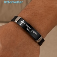 FORBETTER Family Friendship Bracelet, ID Wristband Cross Design Inspirational Quote Bracelets, Silic