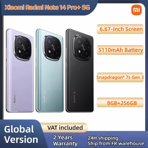 Global Version Xiaomi Redmi Note 14 Pro Plus 5G Snapdragon® 7s Gen 3 NFC 6.67” AMOLED 120Hz 5110mAh 