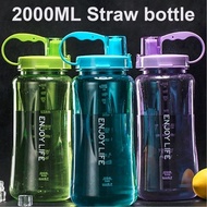 (LY334) Botol Minum ENJOY LIFE 2 Liter - Straw Water Bottle 2000 ML