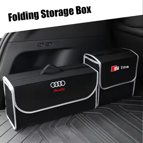 Large Capacity Car Rear Trunk Storage Bag Soft Organizer Box Auto Accessories For Audi Sline A3 A4 A