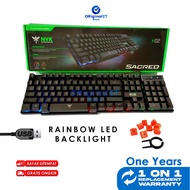 Keyboard USB Komputer PC Laptop Lampu Rainbow Backlighting NYK K02 Gaming Keyboard