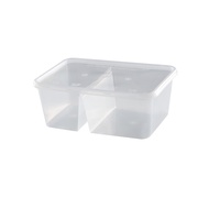 50PCS FR1000-2C 2COMPARTMENT PP CONTAINER/BEKAS MAKANAN 2COMPARTMENT