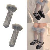 Peak Feather Trimmed Socks for Young Princesses Stylish- Little Girls Stocking Socks