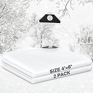 GliCraft 2 Pcs Transparent Tarp Clear Waterproof Weatherproofing Tarp with Grommets Green House Cove