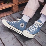 Converse 1970S kasut kasual uniseks lelaki dan wanita warna biru muda, kasut tinggi pelajar, kasut k