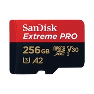 SANDISK  Extreme PRO microSD 256GB U3 A2 V30 記憶卡 (公司貨) (讀/寫速度: 200MB/140MB)(附轉卡)