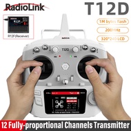 RadioLink T12D 12CH RC Transmitter 2.4GHz 2.8Inch 4000M Distance with R12F Receiver for FPV Drone Fi