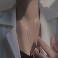 Ins Cool Wind God of Eros Love Cupid's Arrow Flashing Diamond Clavicle Chain Pendant Classy Light Luxury Bow Arrow Necklace Trendy