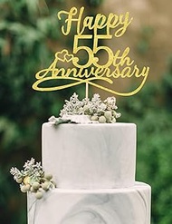 Happy 55th Anniversary Cake Toppers - 55th Wedding Anniversary Decorations, 55th anniversary cake to