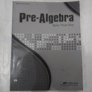 Quiz/test KEY PRE-ALGEBRA Book