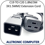 C19 to C20 1.8M /3M Power Cable Extension / C19-C20  IEC 3x1.5mm2 1.8Meter or 3Meter (Male/Female Ex