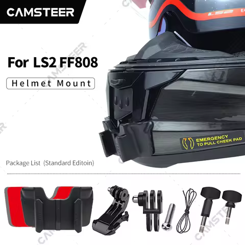 for LS2 FF808 Customized Helmet Chin Mount for GoPro12 11 10 9 DJI Action3/4 Insta360 Ace Pro X4 X3 