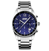 SKMEI Seize - Jam Tangan Pria - Biru - Rantai Stainless Steel - 9096CS Blue Edition