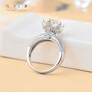 S925 Silver Genuine Moissanite Diamond Can Pass the Diamond Pen 5ct Retro Wedding Dress Female Ring 