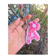 Initial Letter Keychain| Feather wire letter keychain