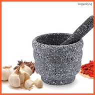 longyt Pound Garlic and Medicine Cup Tools Kitchen Mortar Press Thai Pestle Container Household Ceramic