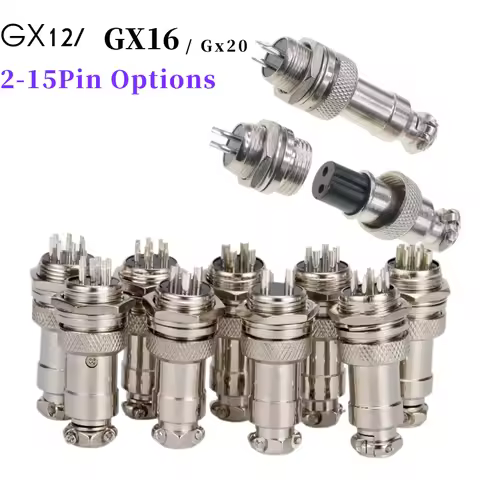 5/10/20 Sets of GX12 GX16 GX20 2 - 15 Pin Waterproof Circular Aviation Plug Sockets, a Choice of Qua