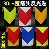 QMM💎30cmWide Arrow Reflective Sticker Road Reflective Directional Signs Crashproof Sticker Night Warning Signs Waterproo