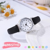 UMISTYDREAMUM9U Quartz Watch, PU Leather Strap Stainless Steel Women Watch, Casual Simple Candy Colo