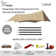 Vidalido Tarp  ฟลายชีท   ทาร์ป Flysheet Batwing  ขนาด 4.5x4.4 เมตร  ผ้า และ พร้อมอุปกรณ์ครบชุด (สินค