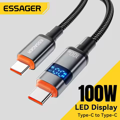 Essager 100W USB C to Type C Digital Display Cable Fast Charging 5A Type C to Type C Cable For MacBo