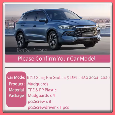 For BYD Song Pro Sealion 5 DM-i SA2 2024~2026 2025 Car Wheel Mudguard Flaps Mud Skin Cover Fenders S