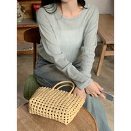 98doci One Day Genuine Korean Made NEAH Series Hem Drawstring Linen Top/Customized Long Sleeve Mediu