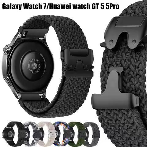 20mm 22mm Braided Strap For Samsung Galaxy Watch 7/ 7 LTE 44mm Watch6 4 5Pro 45mm Parachute Bracelet