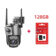 กล้องวงจรปิด V380 Pro Dual Lens CCTV Camera Outdoor HD 8MP กันน้ํา การควบคุม PTZ 360° IP กล้อง เสียงสองทาง 5G night vision การตรวจจับการเคลื่อนไหว WIFI connect to phone remote surveillance camera with Alarm