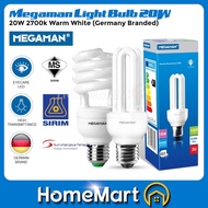 Megaman 3U Spiral Light Bulb 20W 2700k Warm White E27 Light Bulb Energy Saving Lamp Downlight E27 / G24D