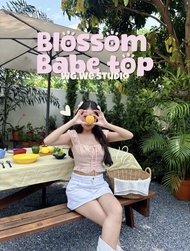 Blossom Babe Top - เสื้อครอปฉลุดอกลูกไม้ งานป้ายwgwe