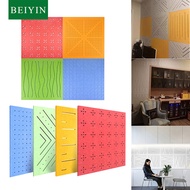 BEIYIN 4 Pcs Perforated Soundproof Panels Polyester Fiber Felt 60x60x0.9CM Sound Absorbing Tiles Sou