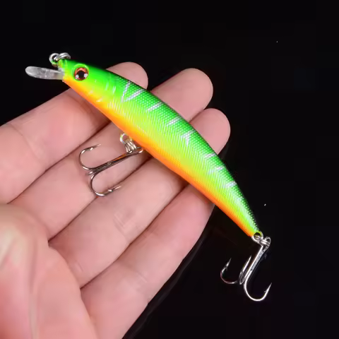 1PCS/bag 5 colors 8cm 8.5g Fishing Lure Minnow Hard Bait with 2 Fishing Hooks Wobblers Fishing Tackl