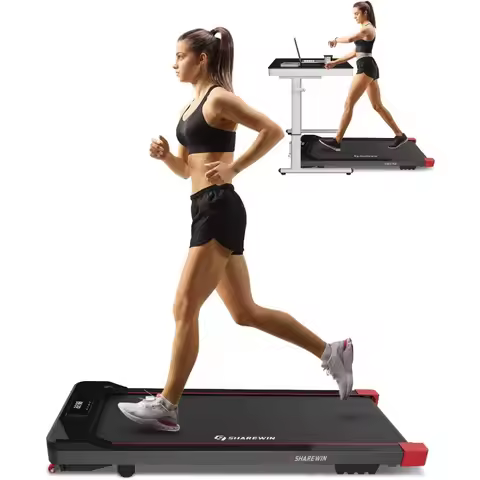 Under Desk Treadmill, Small Treadmill 2.5HP Electric Treadmill, Walking Treadmill Compact Electric R