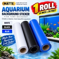 Aquarium Background Sticker Roll 24 Inch x 20 Feet Fish Tank Backdrop Blue Black White 1 Roll