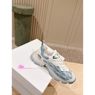 0415 Dior Vibe Series Sneakers Retro Full Print Old Flower Lightweight Cushioning Thick-Soled Height