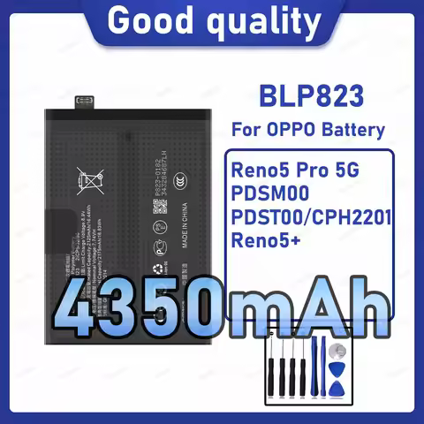 4350mAh BLP823 Replacement Battery for OPPO Reno 5 Pro 5G/PDSM00with Repair Tools Kit