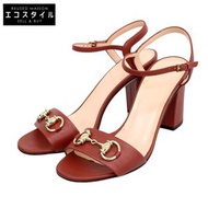 二手 Gucci 皮革馬銜扣高跟鞋，女士RED36 1/2，36.5 厘米