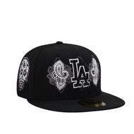 NEW ERA LOS ANGELES DODGERS 73/8 SKULL BLACK PRIME EDITION 59FIFTY FITTED HAT