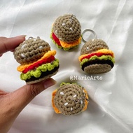 Crochet Burger Keychain/Crochet Keychain