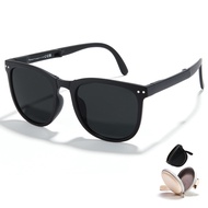 Cyxus Foldable Polarized Sunglasses Women Portable Lightweight Folding Sun Glasses UV Protectio 1019