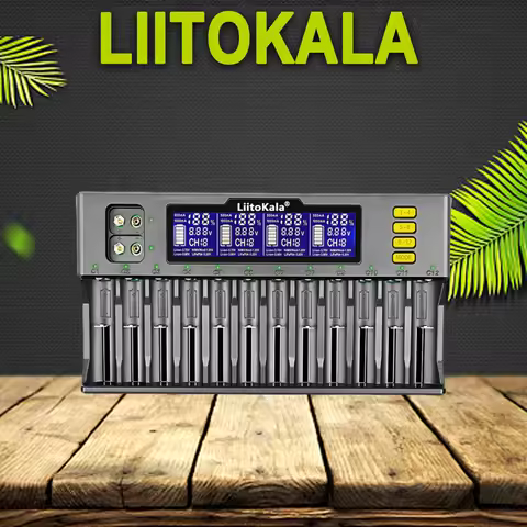LiitoKala Lii-S12 S8 S6 Smart Battery Charger for AA AAA 16340 14500 18650 26650 21700 32700 Li-ion 