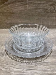 早期玻璃碗盤組 花紋玻璃碗 水果盤 沙拉碗 冰塊碗  玻璃碗 冰淇淋碗 飯碗 （有多組可以選擇）